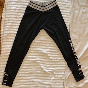 Grey PINK brand leggings with ankle accents